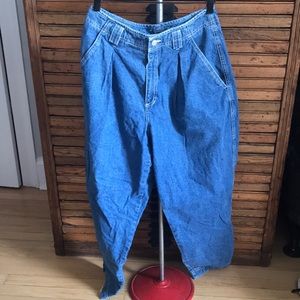 VINTAGE Liz Wear Pleated High Rise Jeans Denim 100% Cotton Waist 30”